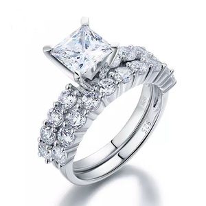 1.5 Ct Center lab diamond 100% 925 Silver ring set